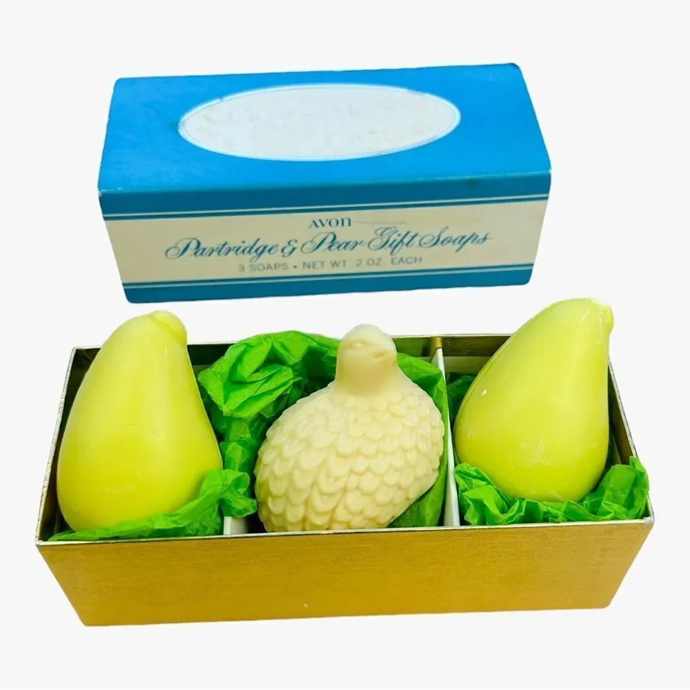 Vintage Partridge & Pear Shaped Holiday Decorative Hand Soaps